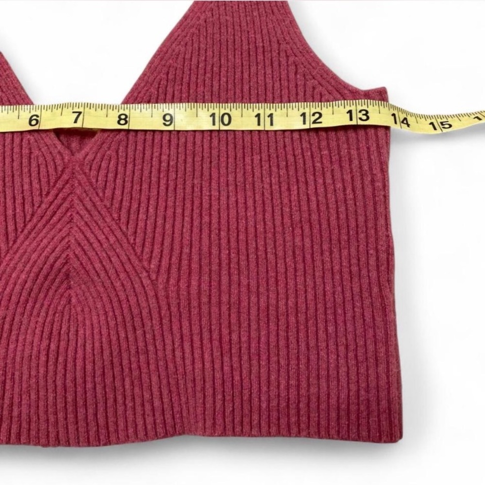 J. Crew Cashmere Blend Ribbed Cropped Sweater Tank Top Women’s Large Preppy Fall - Picture 6 of 7
